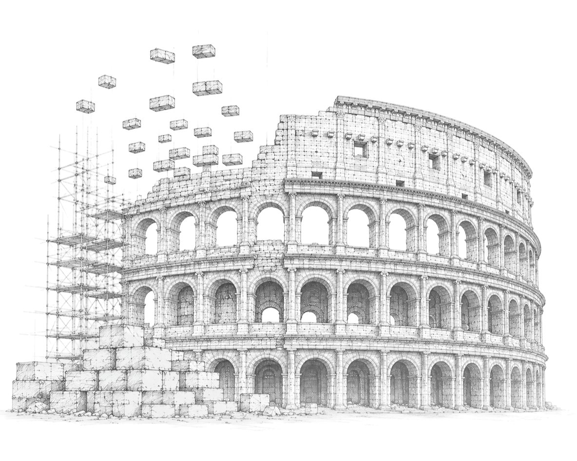 Pencil sketch of the Colosseum